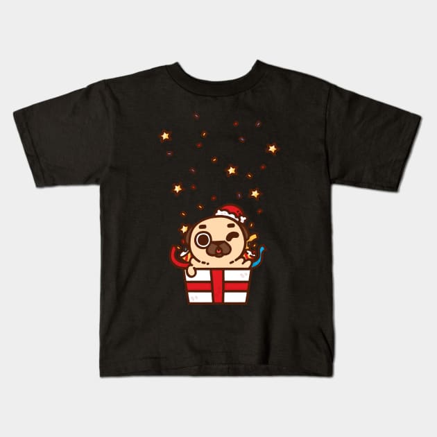 Secret Santa Puglie Kids T-Shirt by Puglie Pug 